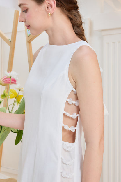 Cut-Out Boat Neck Mini Dress